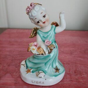 Lefton China Hand Painted Libra Angel - Marked K8650